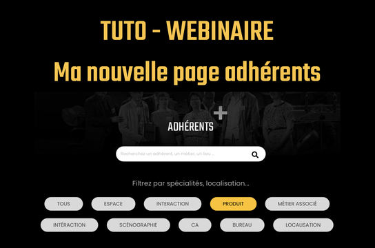 Tuto Webinaire nouvelle page Adhérents Site designers plus