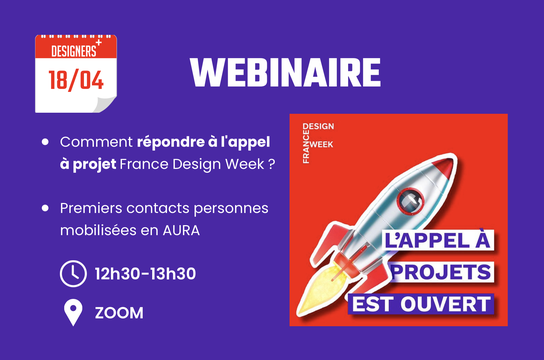 Webinaire appel à projets FRANCE DESIGN WEEK designers plus 2024